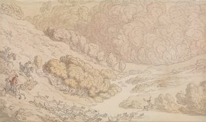 A Stag Hunt in the West Country by Thomas Rowlandson